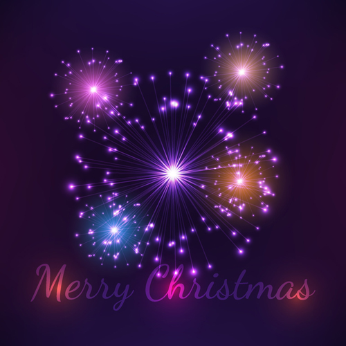 Christmas firework with purple background vector purple firework christmas background   