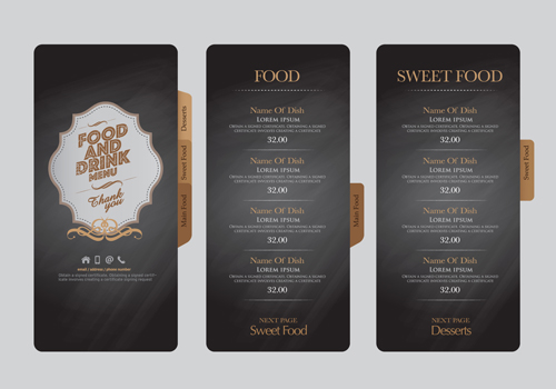 Food and drink menu design creative vector 02 menu food drink creative   