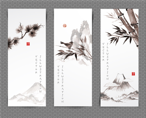 Chinese painting styles banner vectors 02 painting chinese banner   