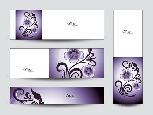 Brilliant flowers with banner background 04 flowers brilliant banner background   