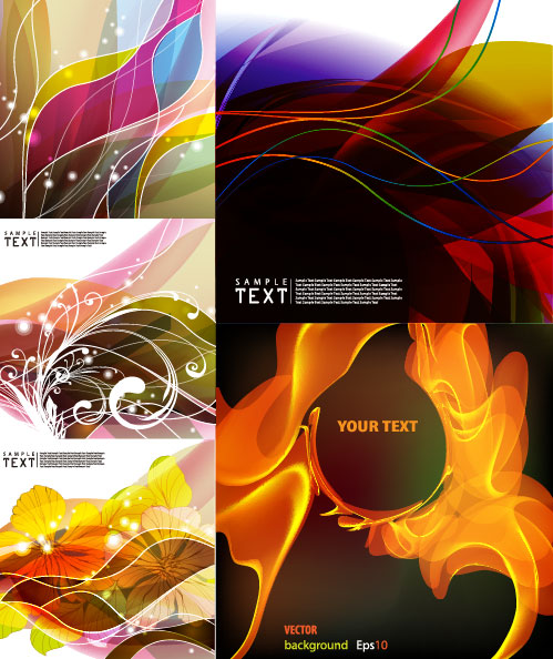 Abstract colored background Vector graphic 94957 symphony pattern flower flame dynamic lines curve background   