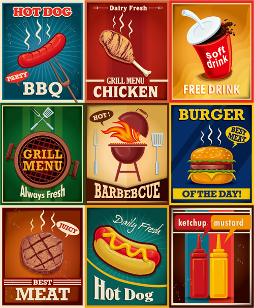 Grunge vintage styles food poster vector 04 Vintage Style vintage poster grunge food   