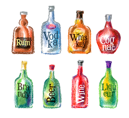 Different drink colored drawn vector 01 drink different colored   
