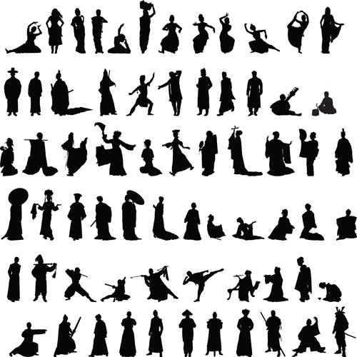 Dance and martial arts silhouettes vector graphics vector graphics vector graphic silhouettes silhouette martial dance   
