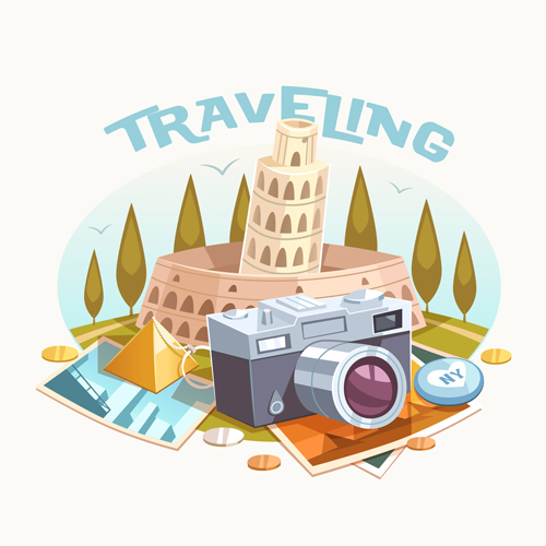 Vintage traveling style background art 03 vintage traveling travel background   