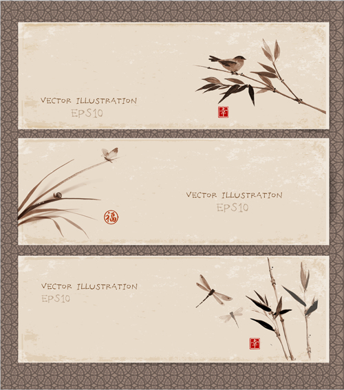 Chinese painting styles banner vectors 04 painting chinese banner   