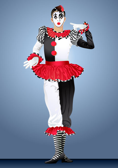 free vector cute clown Illustration 04 illustration cute clown   