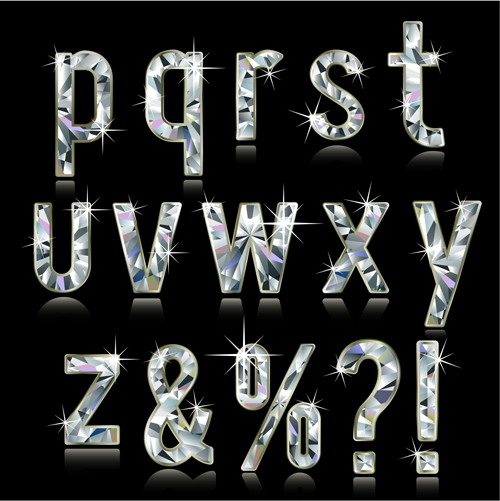 Shiny Diamond letters vector material 03 shiny material letters letter   