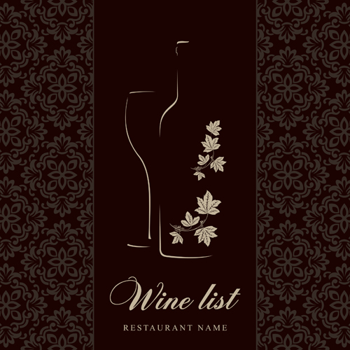 Elegant restaurant wine menu vector graphics 07 wine restaurant menu elegant   