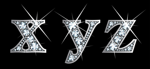 Shiny Diamond letters vector material 04 shiny material letters letter   