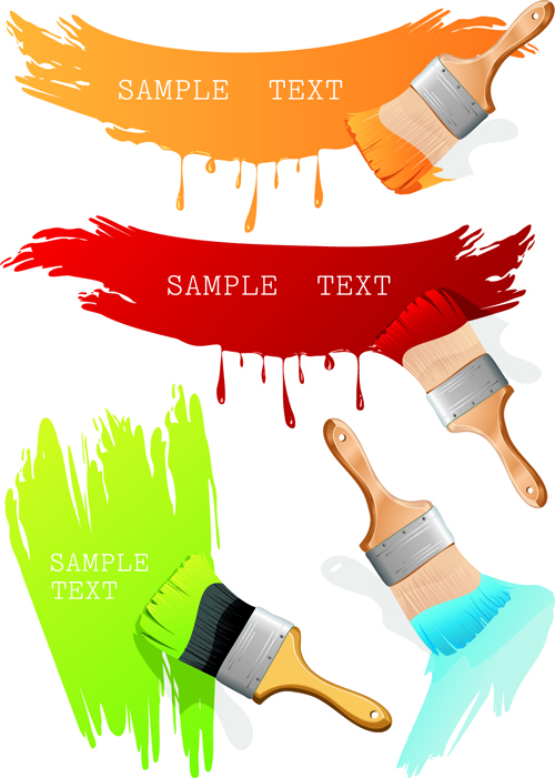 Colorful Paint elements art vector 01 paint elements element colorful   