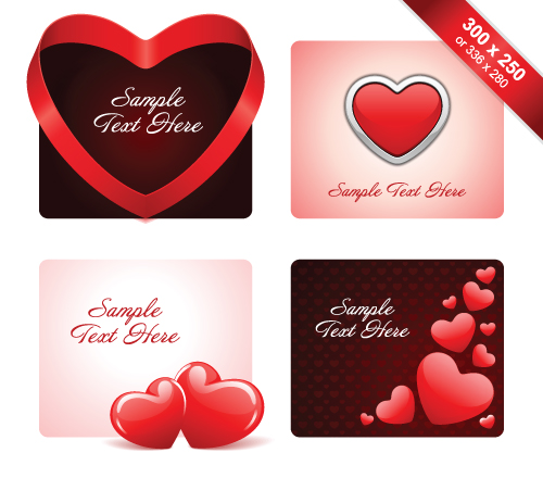 Various Valentines Day Cards design vector set 06 Various Valentine day cards card   