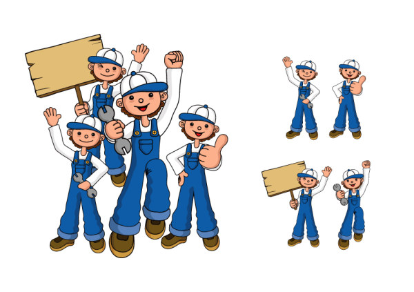 Repair personnel character Vector repair personnel character   