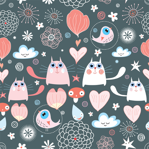 Funny Cat pattern vector 04 pattern vector pattern funny cat   