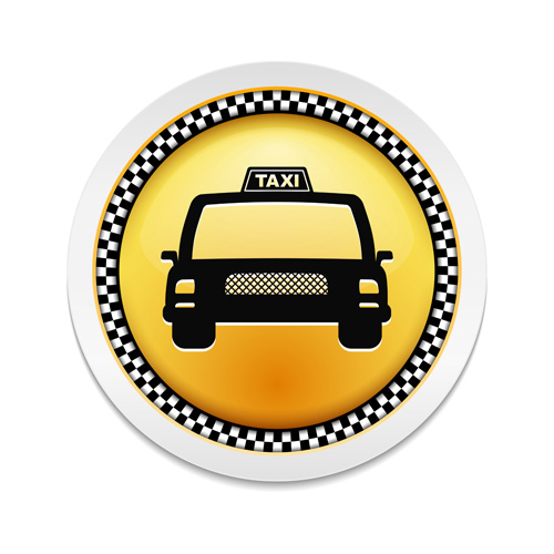 Creative taxi badge vector material taxi material creative badge   