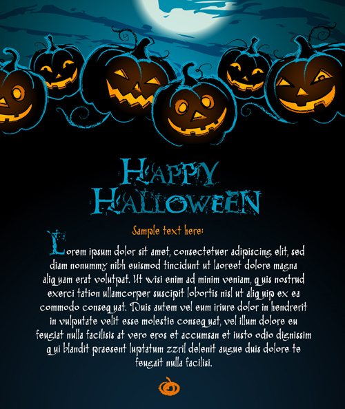 Happy halloween night background 04 vector set night happy halloween background   