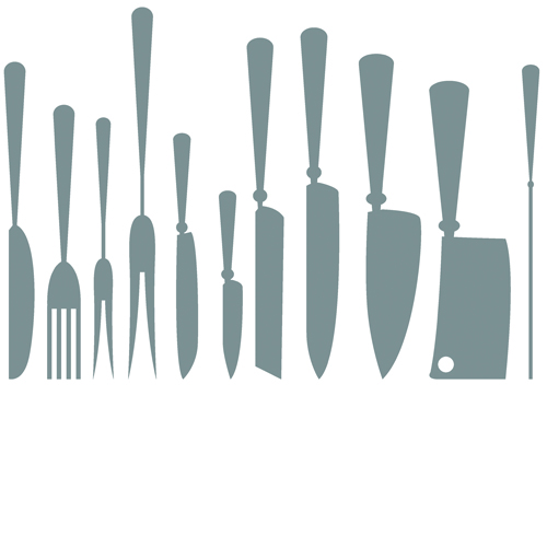 Different kitchen cutlery silhouette vector 02 silhouette kitchen different cutlery   