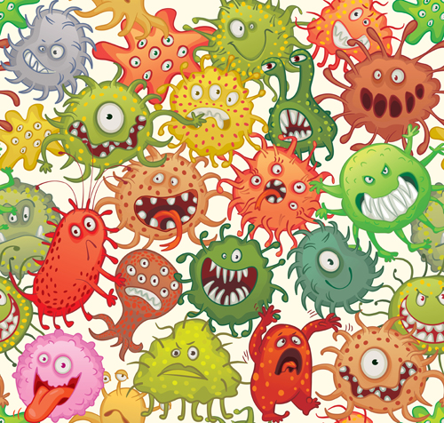 Funny bacteria cartoon styles vector 03 styles funny cartoon bacteria   