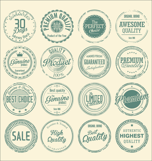 Vintage round stamp label vector 01 vintage stamp label   