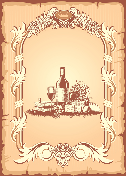 Elegant restaurant wine menu vector graphics 05 wine restaurant menu elegant   