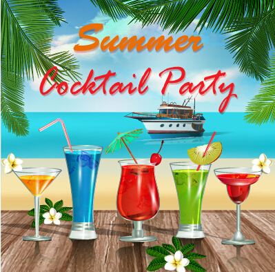 Summer travel with fruit drink vector background 02 travel summer drink background   