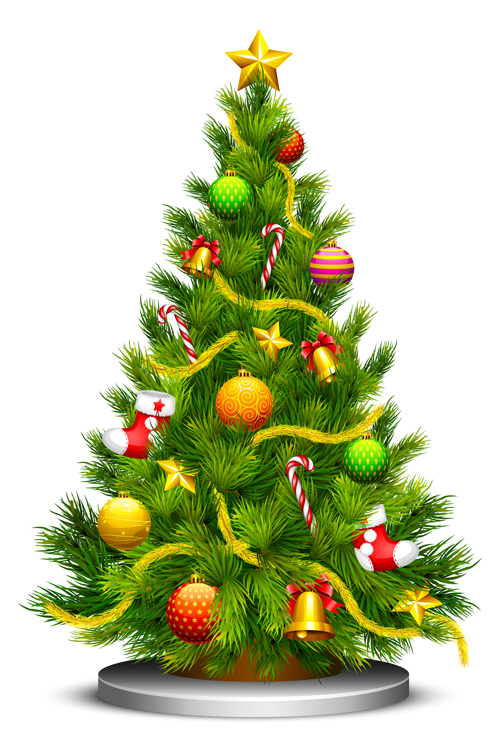 Various Christmas tree elements vector graphics set 01 Various elements element christmas tree   