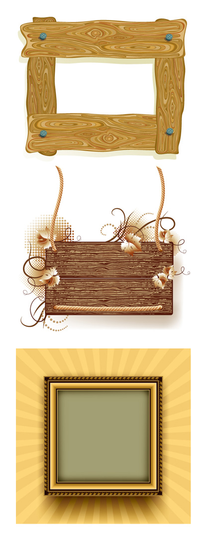 Wood photo frame vector wood photo frame   