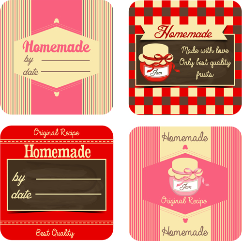 Homemade jam cards vector jam Homemade cards   