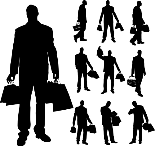 Different occupations man and woman silhouettes vector 02 woman silhouettes silhouette occupation man different   