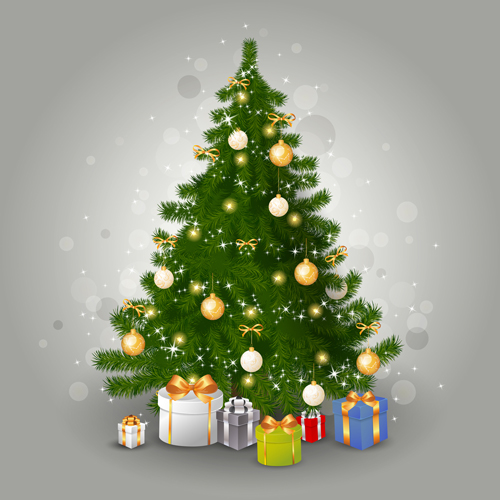 Various Christmas tree elements vector graphics set 04 Various elements element christmas tree christmas   