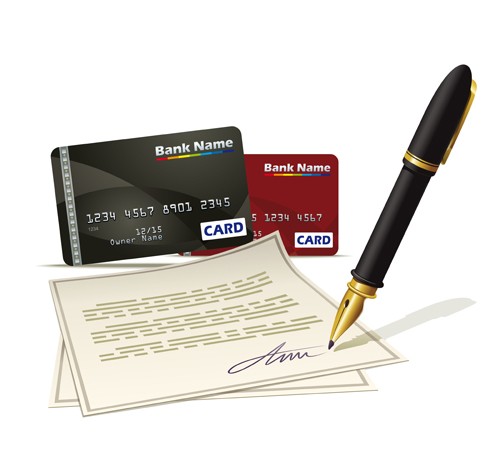 Pen with Credit card creative vector pen credit card creative   