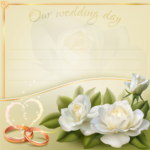 White flowers with wedding invitation cards vector white wedding invitation flowers cards   