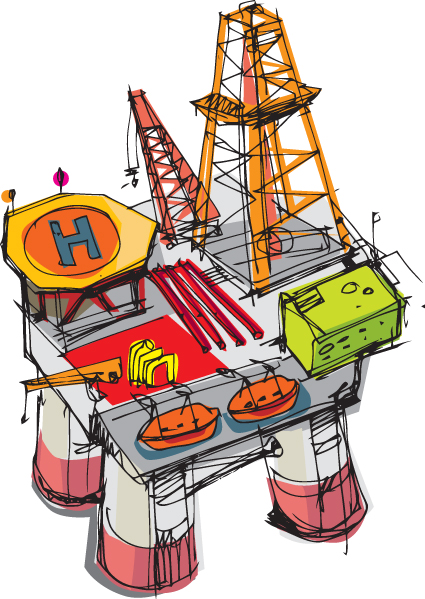 Elements of oil derrick design vector 01 oil elements element derrick   