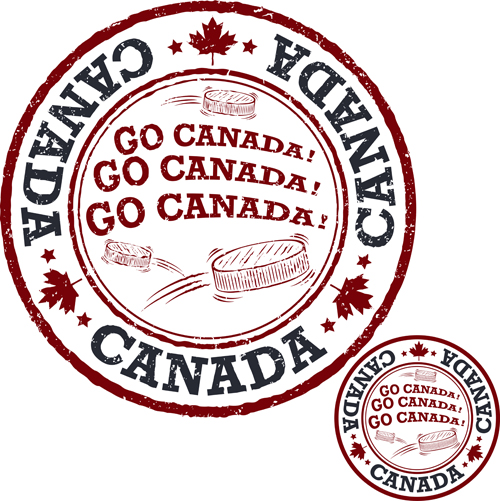 Vintage canada hockey stamp vector material 06 vintage stamp material hockey Canada   