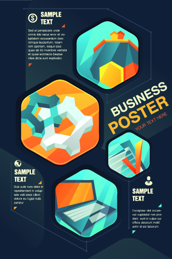 Stylish Business poster cover vector 04 poster cover business   