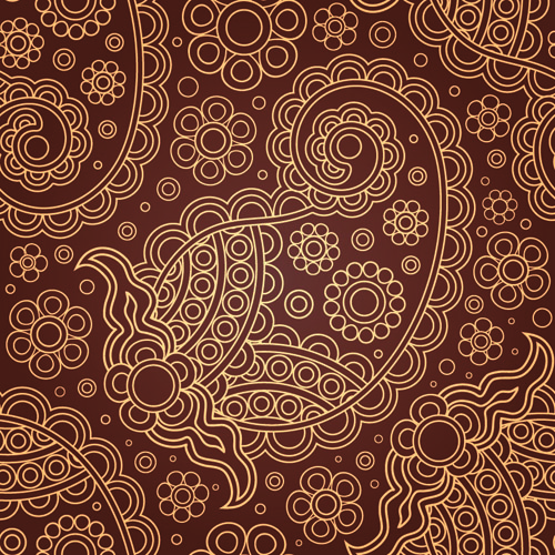 Set of Brown Paisley patterns vector material 01 patterns pattern paisley material brown   