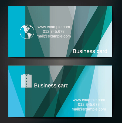 Business card abstract shape vector template 01 Shape business card abstract   