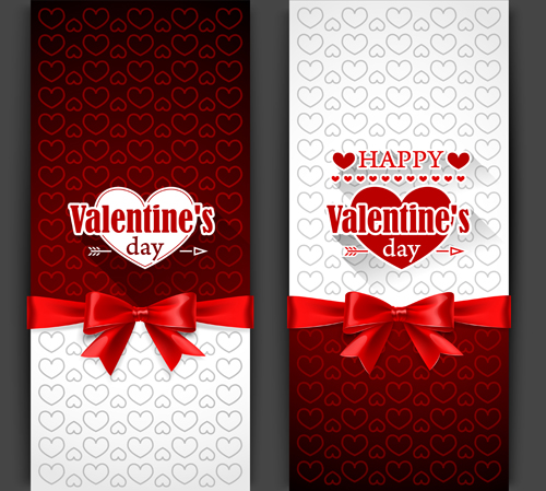 Valentines day card with bow ornate vector valentines ornate day card bow   