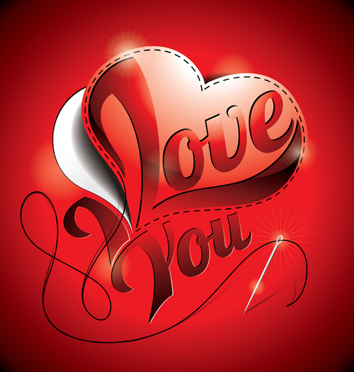 I love You heart card vector 01 love i love you heart card   