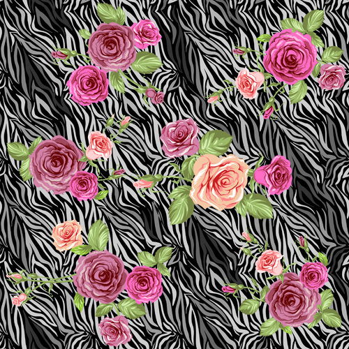 Creative rose pattern design graphics vector 01 rose pattern rose pattern creative   