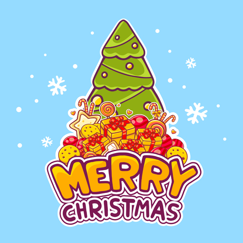 Cartoon styles christmas elements deisng vector 10 styles elements design christmas cartoon   