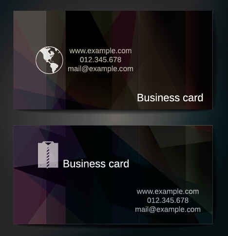 Business card abstract shape vector template 05 Shape business card abstract   