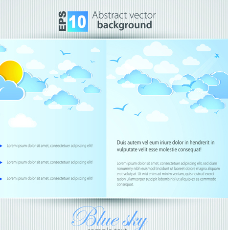 Set of Brochure page two weather background vector 05 weather brochure   