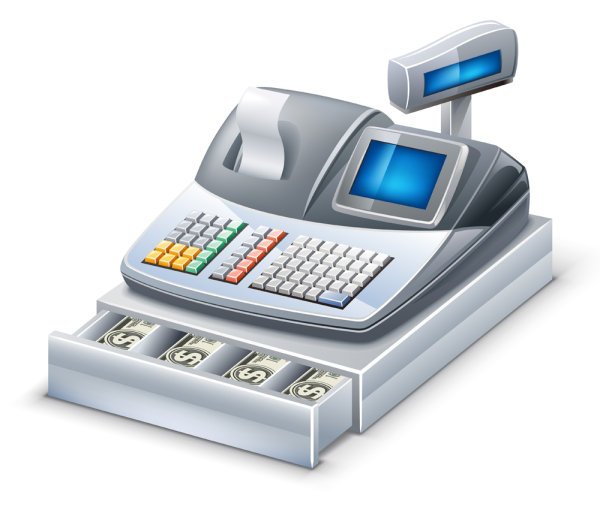 3D cash register elements vector supermarket stereo office supplies model effect cash register   