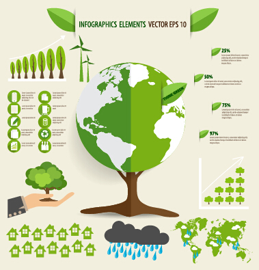 Green ecology earth infographics vector 02 infographics ecology earth   