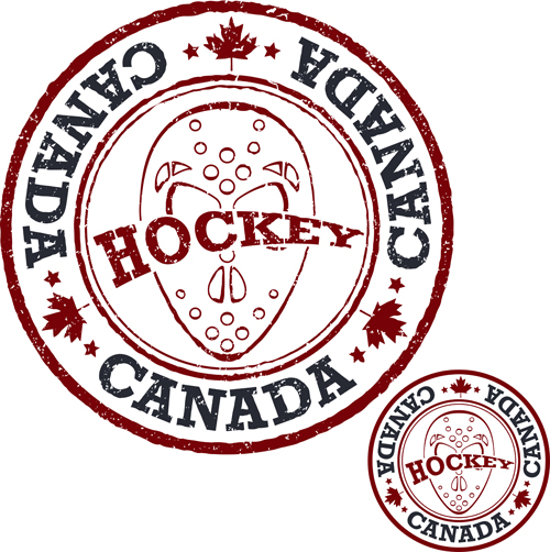 Vintage canada hockey stamp vector material 10 vintage stamp material hockey Canada   