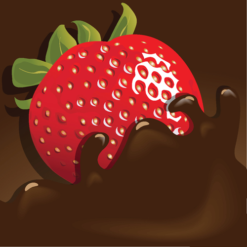 Chocolate with strawberry shiny vector 05 strawberry shiny chocolate   