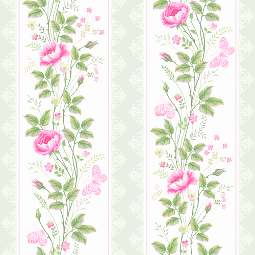 Flower with lace borders seamless vector seamless lace flower borders   