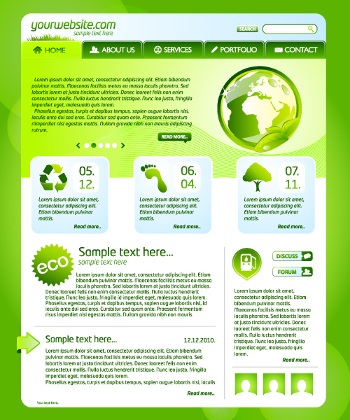 Green ECO Website Template design vector 01 website template site green eco   