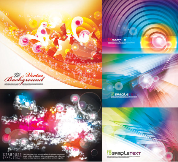 Dream of colorful background design elements wave trend star square Rotation pattern light and shadow light hazy glare dynamic colorful color   